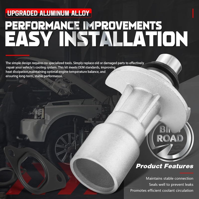 BINB ROAD 1 Set Aluminum Water Pump Oil Cooler Tube Adaptor Kit LR028136 Compatible with Land Rover LR4 Defender Discovery Range Rover Sport - Image 3